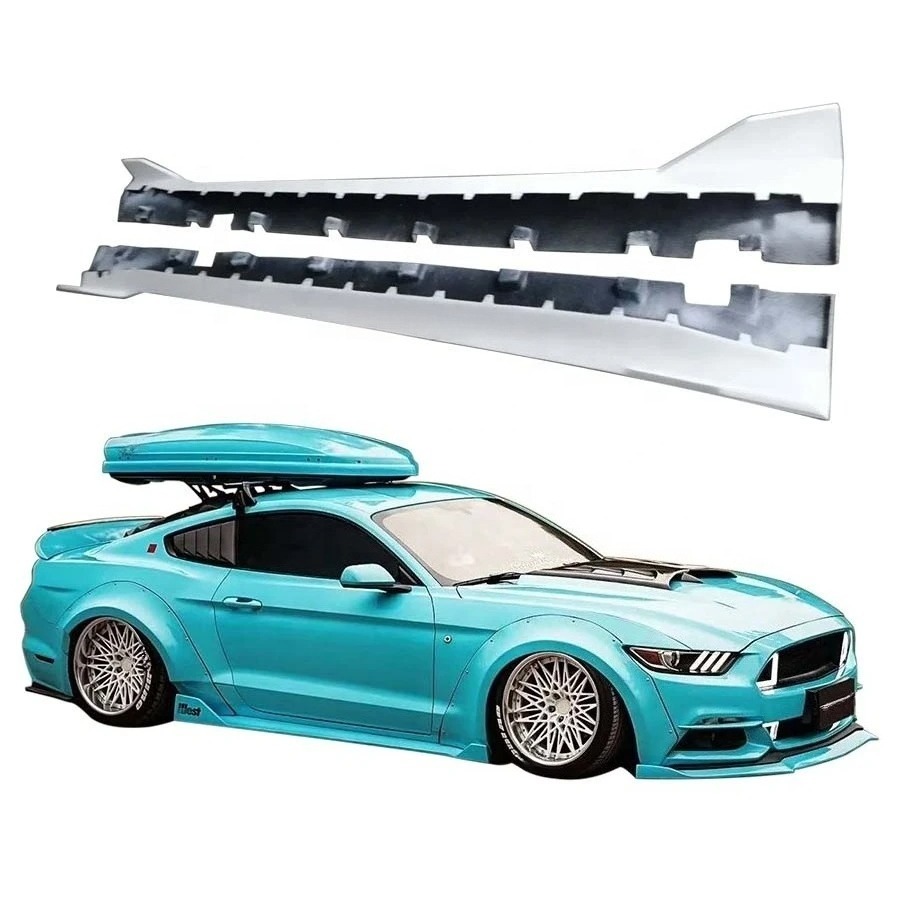 2015-2023 for Mustang Auto Body Kit New Wide Body Side Skirts & Rocker Panels FRP/CF Material 100% Fit Bumper Parts